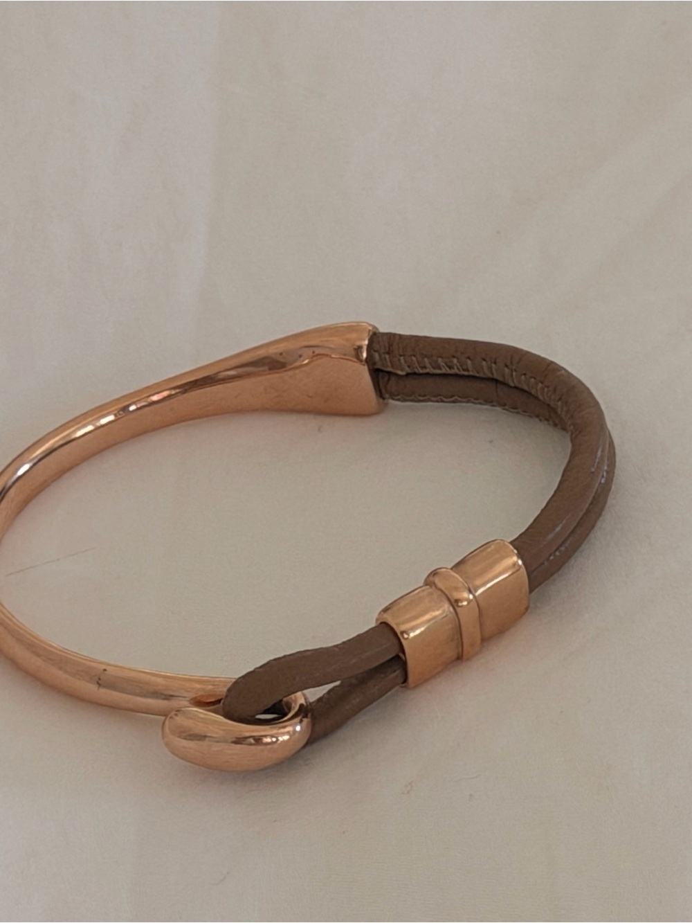 Bronze Milor Two Tone Bracelet in Rose Gold & Neutral Double Leather Band CHIC ✨ - Picture 6 of 9